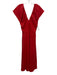 Apiece Apart Size 2 Red Linen Cap Sleeve Gathered Pleating V Neck A line Dress Red / 2