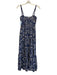 Ulla Johnson Size 0 Blue & Cream Beige Cotton Blend Abstract Print Dress Blue & Cream Beige / 0