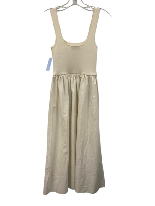 Matteau Size 2 Cream White viscose blend & cotton Fabric Block Sleeveless Dress Cream White / 2