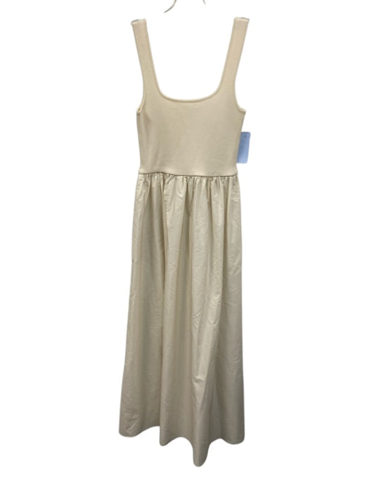 Matteau Size 2 Cream White viscose blend & cotton Fabric Block Sleeveless Dress Cream White / 2