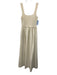 Matteau Size 2 Cream White viscose blend & cotton Fabric Block Sleeveless Dress Cream White / 2