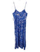 Hunter Bell Size 4 Blue & White Cotton Doodle Print Spaghetti Strap Dress Blue & White / 4