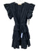 Ulla Johnson Size 0 Black Cotton Ruffle Cap Sleeve V Neck Button Front Dress Black / 0