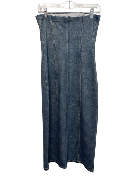 Rag & Bone Size 2 Dark Wash Rayon Blend Strapless Denim Print Paneled Dress Dark Wash / 2