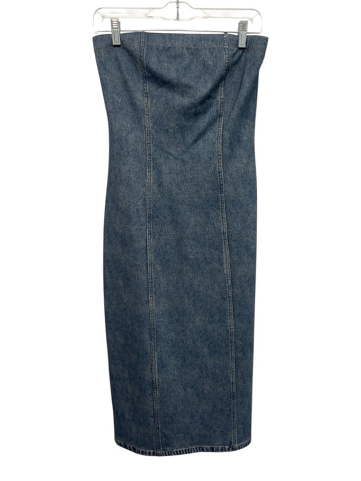 Rag & Bone Size 2 Dark Wash Rayon Blend Strapless Denim Print Paneled Dress Dark Wash / 2