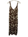 Rag & Bone Size 0 Brown & Cream Viscose Sleeveless Satin Abstract Print Dress Brown & Cream / 0