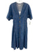 Ganni Size 34 Medium Wash Cotton Blend Denim Button Front Paneled Dress Medium Wash / 34