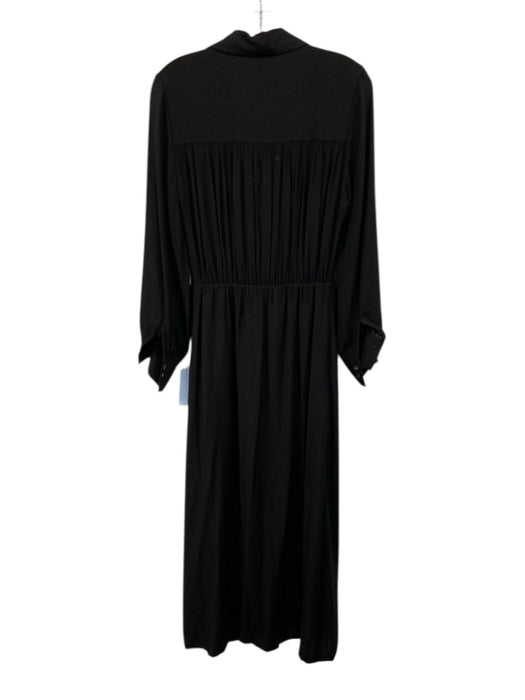 Brochu Walker Size XS Black Viscose Blend Long Sleeve Button Front Dress Black / XS