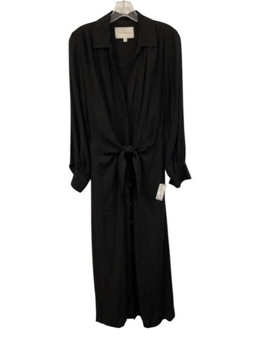 Brochu Walker Size XS Black Viscose Blend Long Sleeve Button Front Dress Black / XS