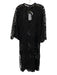 Antonio Melani Size XS Black Polyester Long Flare Sleeve Open Lace Coverup Dress Black / XS