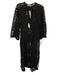 Antonio Melani Size XS Black Polyester Long Flare Sleeve Open Lace Coverup Dress Black / XS