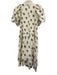 Rhode Size XS Cream White, Blue & Multi Cotton 1/2 Puff Sleeve Floral Dress Cream White, Blue & Multi / XS