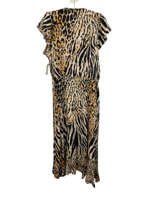 Melissa Odabash Size XS Black & Orange Viscose Tiger Print Leopard Print Dress Black & Orange / XS