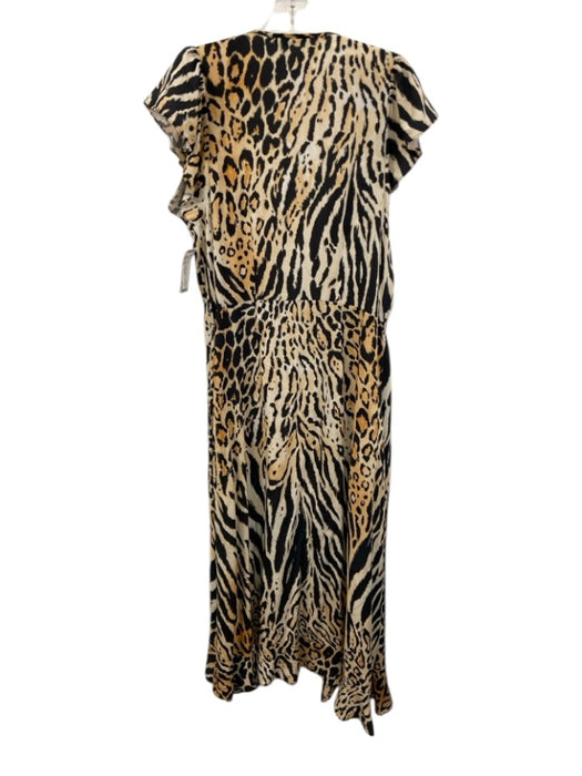 Melissa Odabash Size XS Black & Orange Viscose Tiger Print Leopard Print Dress Black & Orange / XS