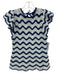 Rails Size XS Mixed Blues Cotton Blend Ruffle Cap Sleeve Wavy Stripes Knit Top Mixed Blues / XS