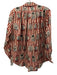 Hunter Bell Size XS Red, Cream & Multi Silk Blend Striped Long Sleeve Satin Top Red, Cream & Multi / XS