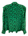 Tanya Taylor Size Est S Green & Black Silk Abstract Dots Long Sleeve Top Green & Black / Est S