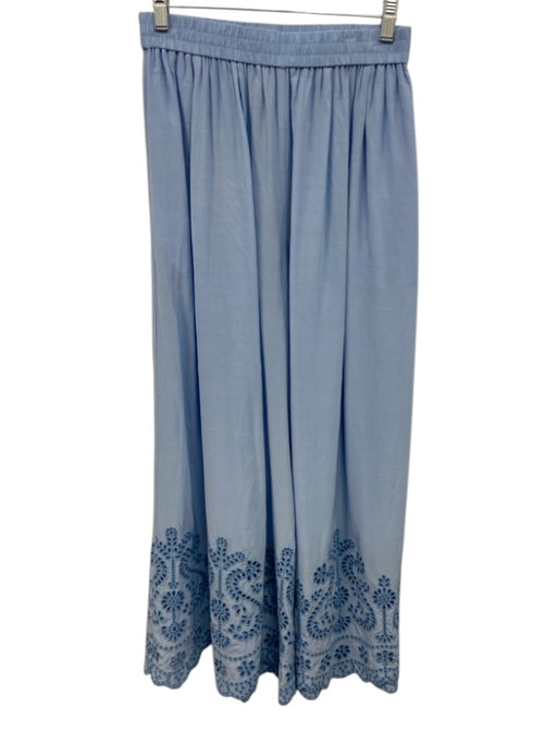 Hunter Bell Size S Light Blue Rayon Blend Elastic Waistband Floral Eyelet Pants Light Blue / S