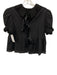 Aurore Van Milhem Size 1 Black Cotton Tie Back Collar Detail Gathered Detail Top Black / 1