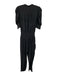 Ramy Brook Size XS Black Polyester 1/2 Sleeve 1/2 Button Shirred Waist Jumpsuit Black / XS