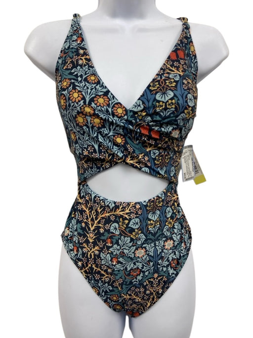 Summersalt Size 4 Blue & Orange Polyamide Blend Criss Cross Front Swimsuit Blue & Orange / 4