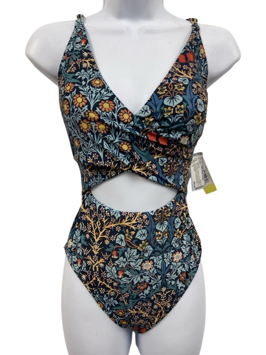 Summersalt Size 4 Blue & Orange Polyamide Blend Criss Cross Front Swimsuit Blue & Orange / 4