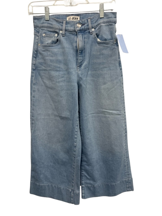 Le Jean Size 25 Light Wash Cotton Denim High Rise Whiskering Wide Leg Jeans Light Wash / 25