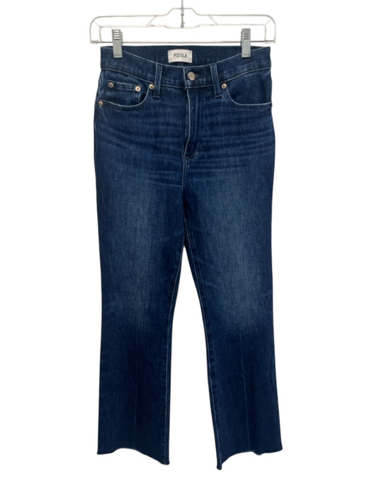 Pistola Size 25 Dark Wash Cotton Denim High Rise Whiskering Straight Leg Jeans Dark Wash / 25