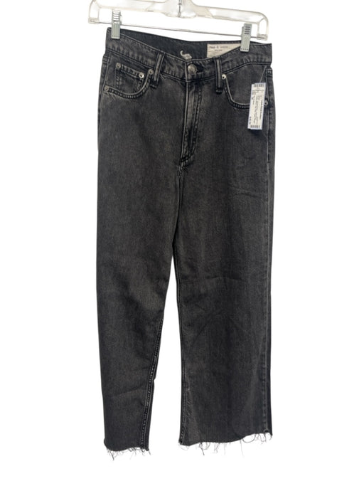 Rag & Bone Size 24 Faded Black Cotton Blend High Rise Faded Straight Leg Jeans Faded Black / 24