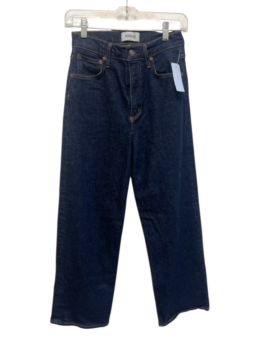 Agolde Size 25 Dark Wash Cotton Denim High Rise Straight Leg Jeans Dark Wash / 25