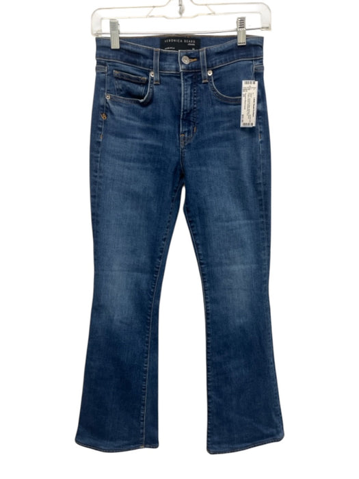 Veronica Beard Jeans Size 25 Medium Wash Cotton Denim Whiskering Flare Jeans Medium Wash / 25