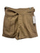 Banana Republic Size 0 Tan Brown Cotton & Linen High Rise Buckle Pleated Shorts Tan Brown / 0