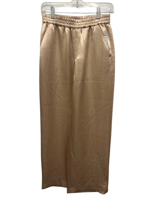 Closed Size XXS Beige Elastic Waist Satin Pockets Wide Leg Pants Beige / XXS