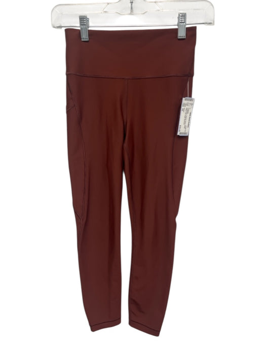 Athleta Size XS Rust Brown Polyester Blend Elastic Waist Full Length Leggings Rust Brown / XS