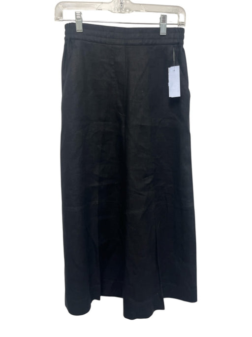 COS Size 2 Black Linen Elastic Waist Wide Leg Pockets Pants Black / 2