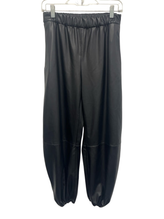 Zara Size XS Black Faux Pearl Elastic Waist Paneled Pockets Jogger Pants Black / XS