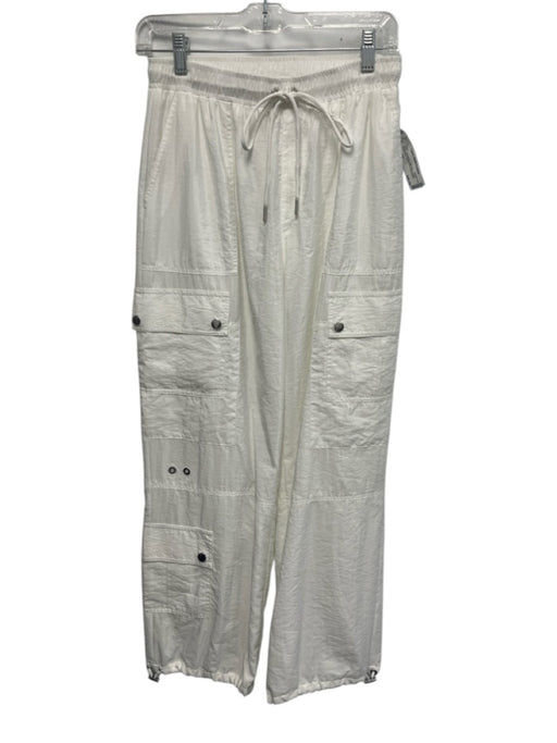 Cinq a Sept Size XS White Polyamide High Rise Cargo Drawstring Pants White / XS