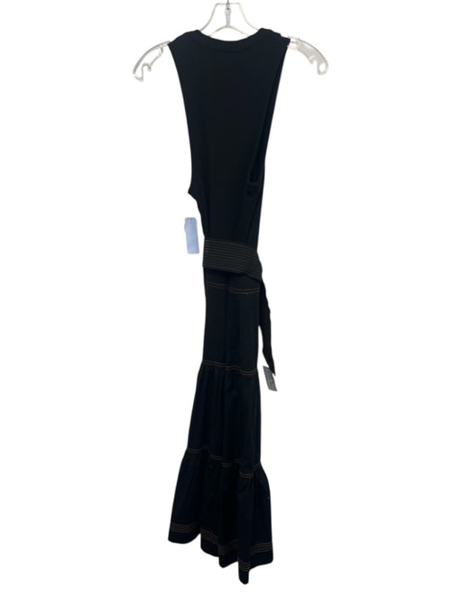 Veronica Beard Size XS Black & Brown Cotton Blend Sleeveless Ribbed Tiered Dress Black & Brown / XS