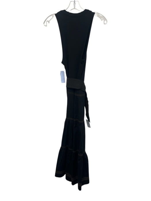 Veronica Beard Size XS Black & Brown Cotton Blend Sleeveless Ribbed Tiered Dress Black & Brown / XS