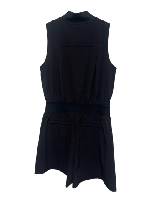 Athleta Size 0 Black Polyester Blend Sleeveless Elastic Waist Pockets Romper Black / 0
