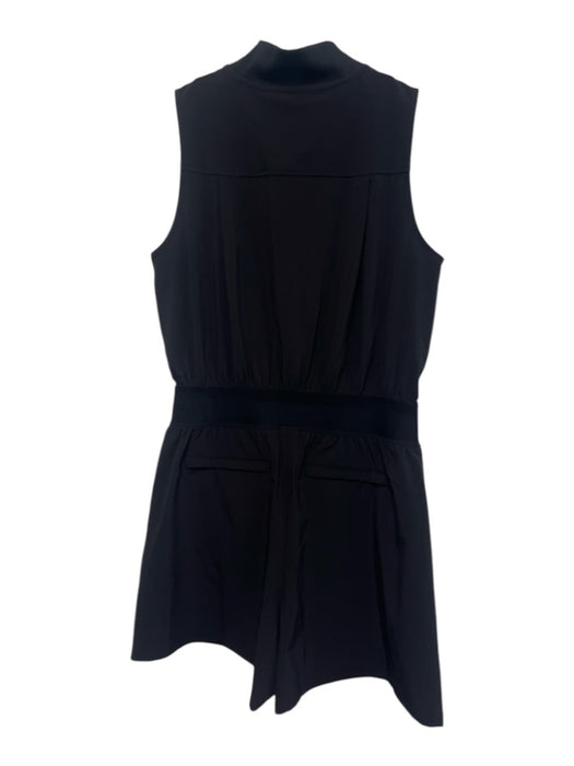 Athleta Size 0 Black Polyester Blend Sleeveless Elastic Waist Pockets Romper Black / 0