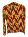 Ulla Johnson Size P Yellow, Orange, Black Rayon Blend Long Sleeve Mock Neck Top Yellow, Orange, Black / P
