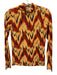 Ulla Johnson Size P Yellow, Orange, Black Rayon Blend Long Sleeve Mock Neck Top Yellow, Orange, Black / P