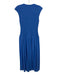 ME+EM Size 2 Blue Cotton Sleeveless Shirred Zip Front Midi Dress Blue / 2