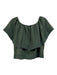 Mirth Size XS Dusty Green Cotton Ruffle Embroidered Pockets Maxi Skirt Set Dusty Green / XS