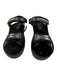 Chanel Shoe Size 37 Black Leather Upper Gold hardware Logo Velcro Sandals Black / 37