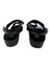 Chanel Shoe Size 37 Black Leather Upper Gold hardware Logo Velcro Sandals Black / 37
