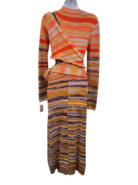 Jonathan Simkhai Size XS Orange, Purple & Yellow Cotton & Wool Stripe Knit Dress Orange, Purple & Yellow / XS