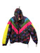 Farm Rio Size XS Black & Multi Polyester Reversible Zip Front Puffer Jacket Black & Multi / XS
