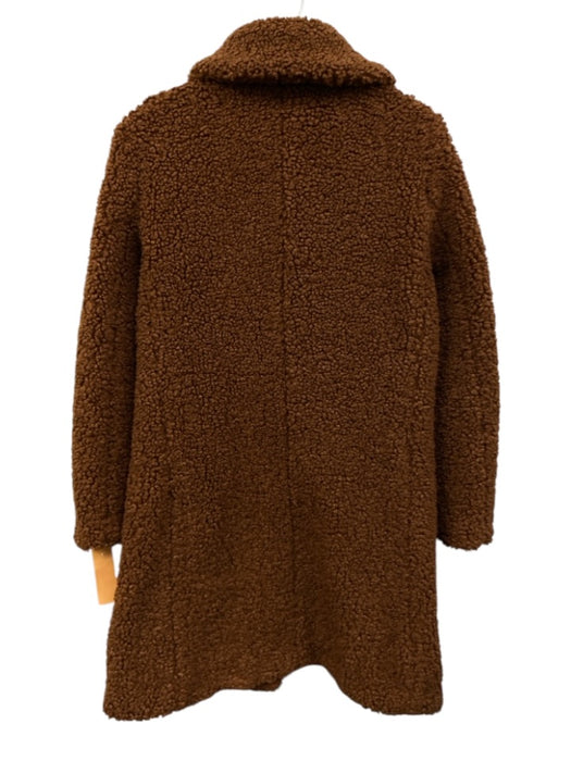 J. Crew Size XS Brown Polyester Faux Shearling Boucle Button Front Collared Coat Brown / XS